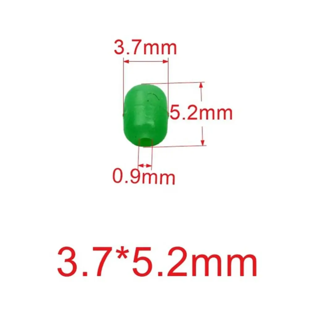 100 Teile/beutel Leuchtende Angeln Weiche Schwimmt Perlen Hartgummi Glow In The Dark Oval Form Angeln Lockt Perlen Stopper Glowing Ball – Detail 4