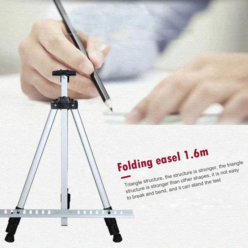Folding Painting Easel Frame Portable Tripod Display Aluminium Adjustable Bracket for Outdoor Travelling Ornaments sketch easel