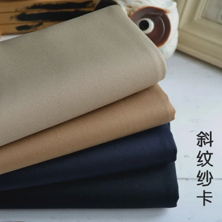 

Spring and Autumn Pure Cotton Yarn Small Suit Windbreaker Zhongshan Casual Pants Cloth Fabric Handwork