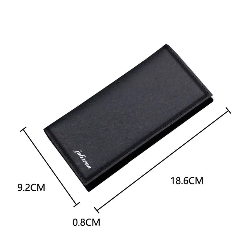 Sleek Long-Style Minimalist PU Leather Wallet in Black and White