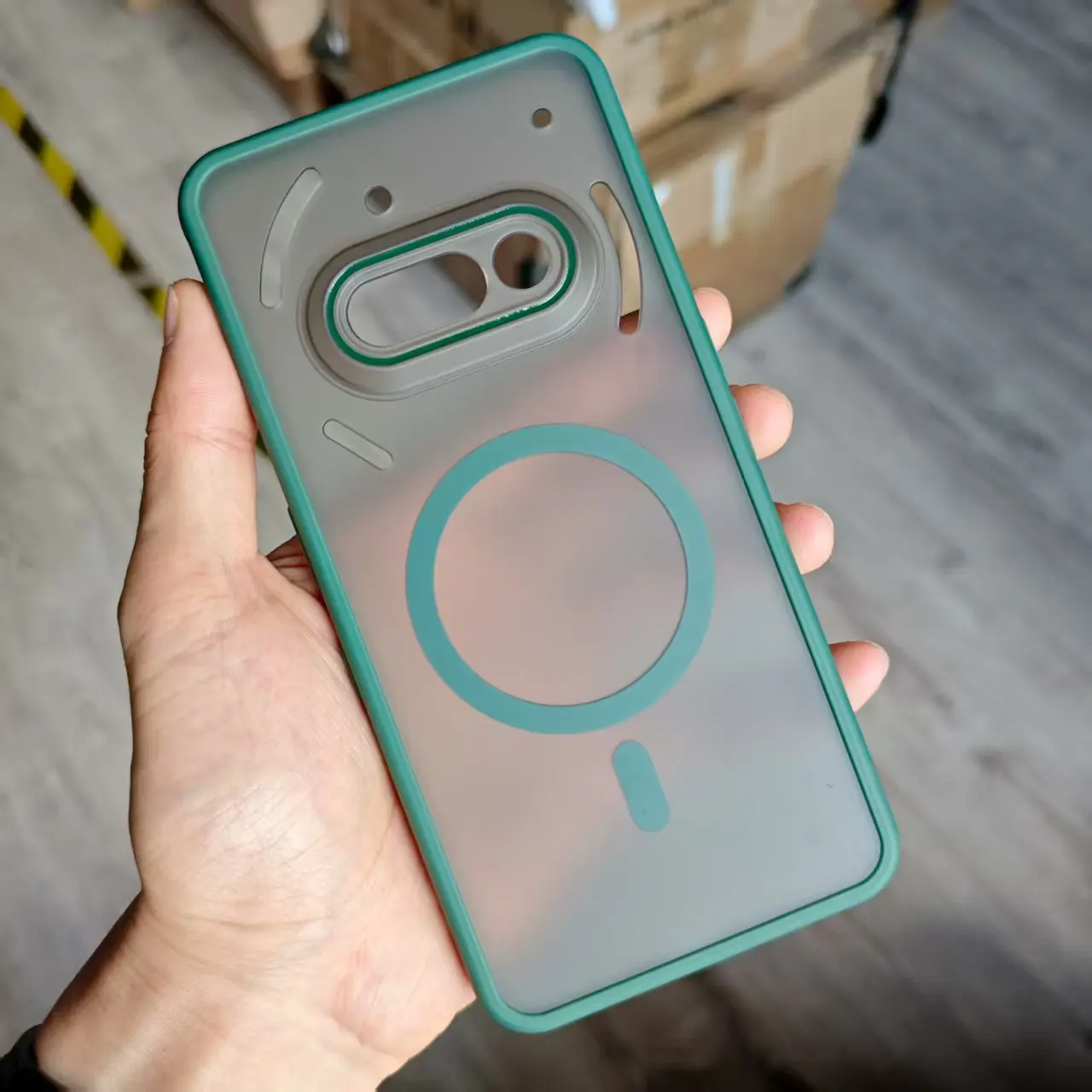 Magnetic Frosted Case with Soft Bumper and Hard Back Plate