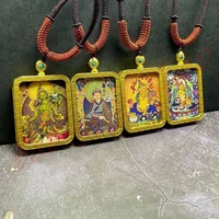 Tangka Gawu Box Pendant/Green Tara Lotus Peanut Master Yellow God of Wealth Pendant Necklace Pendant/Male and Female Amulet 1