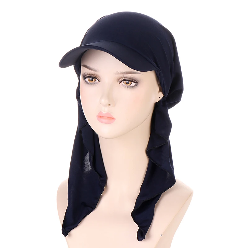 New Unisex Cotton Solid Color Hat Fashion Square Scarf Cap Soft Headscarf Baseball Cap Outdoor Brim Sunshade Anti-UV Hats Gifts