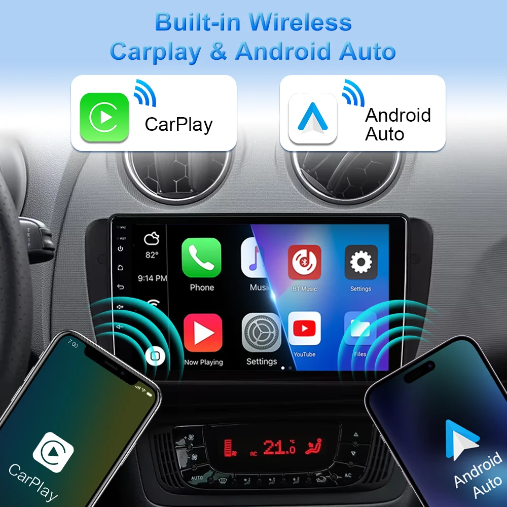 Android 16 Radio de coche para Seat Ibiza MK4 6J 2008-2015 reproductor Multimedia automático CarPlay Android Auto GPS Bluetooth 4G WIFI unidad principal 3