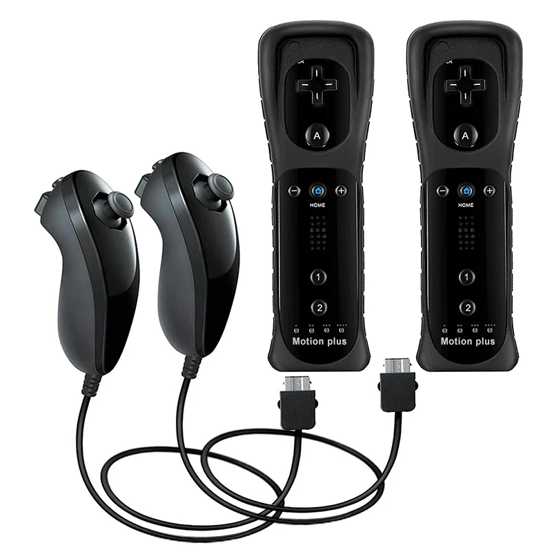 2 In 1 Motion Plus Remote Controller For Nintendo Wii Games Control