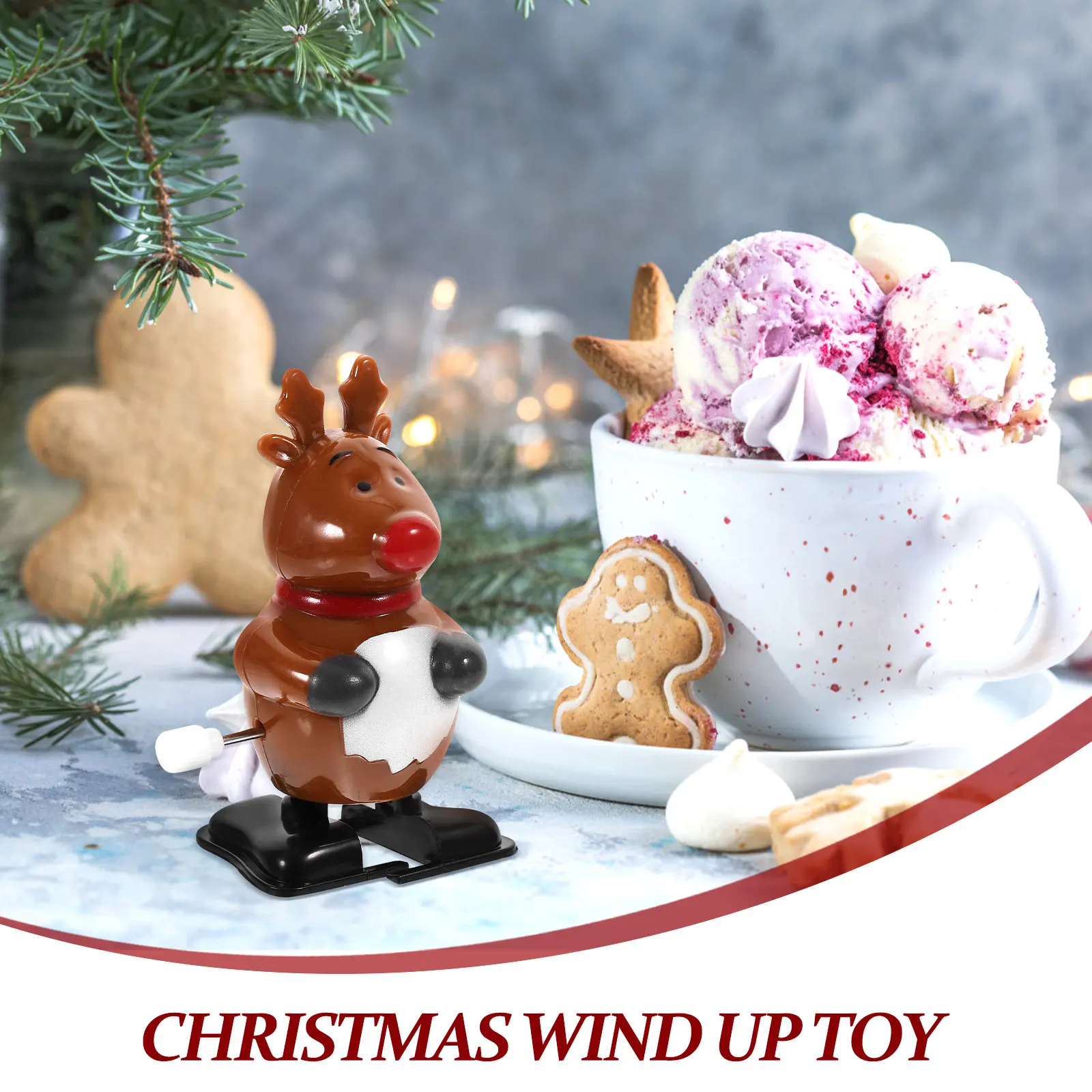 6Pcs 크리스마스 윈드업 산타클로스 참신한 워킹 크리스마스 파티 장난감 데스크탑 장식품 재미있는 선물 장식 크리스마스 장난감