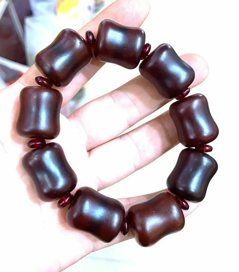 

18x22mm Natural Old amber bracelet Fashionable honey wax+Certificate