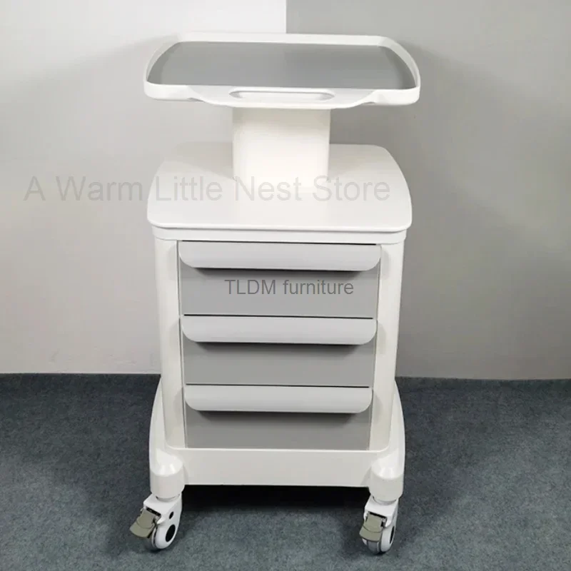Mobile Storage Cart Dental Clinic Beauty Instrument Tool Trolley Bracket Dental Scanner Cart Storage Auxiliary with Wheels