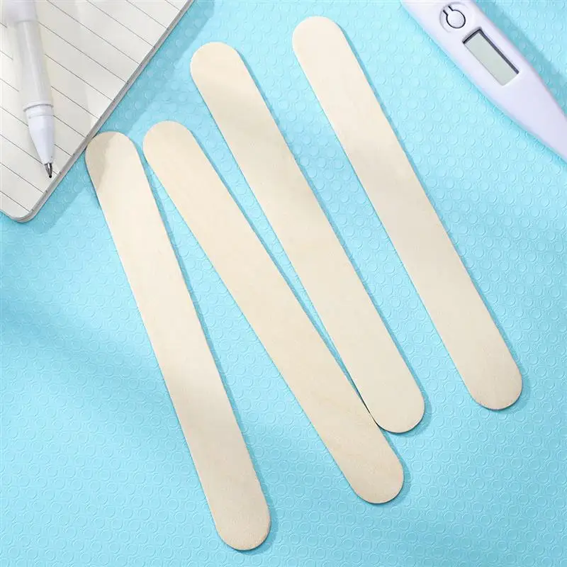 50pcs Waxing Hair Removal Wooden Sticks Wax Hair Removal Applicator Sticks Wax Spatula Tongue Depressor Spatula Sticks 15x1.8cm 3