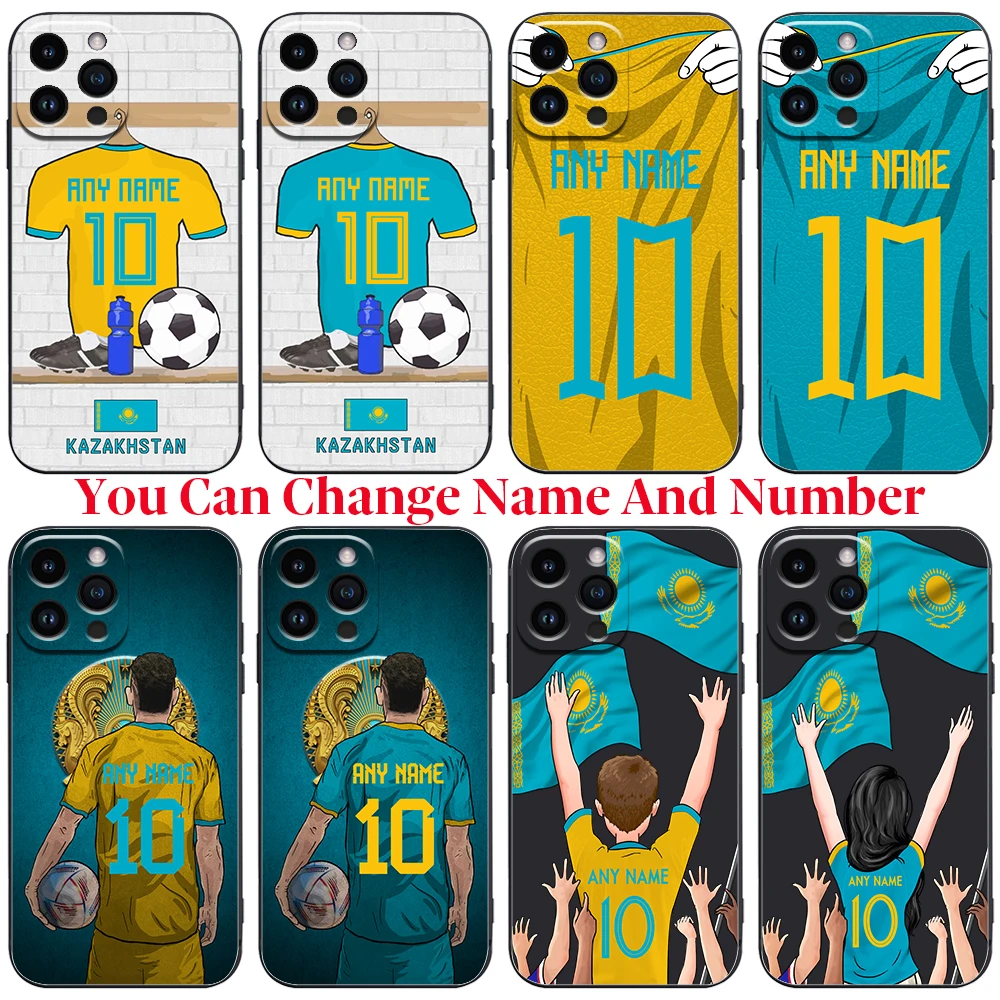 Personalized Kazakhstan National Soccer Football Jersey Cases for