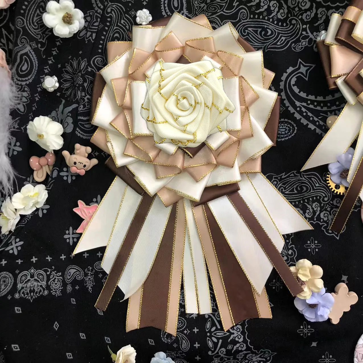 Lolita Clothing Accessories Bow Tie Retro Korean British Suit Shirts Sweater Collar Flower Pins Handmade Original Design Jewelry