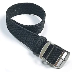 Woven Nylon Watch Strap in Fabric Design - 18mm (Black)