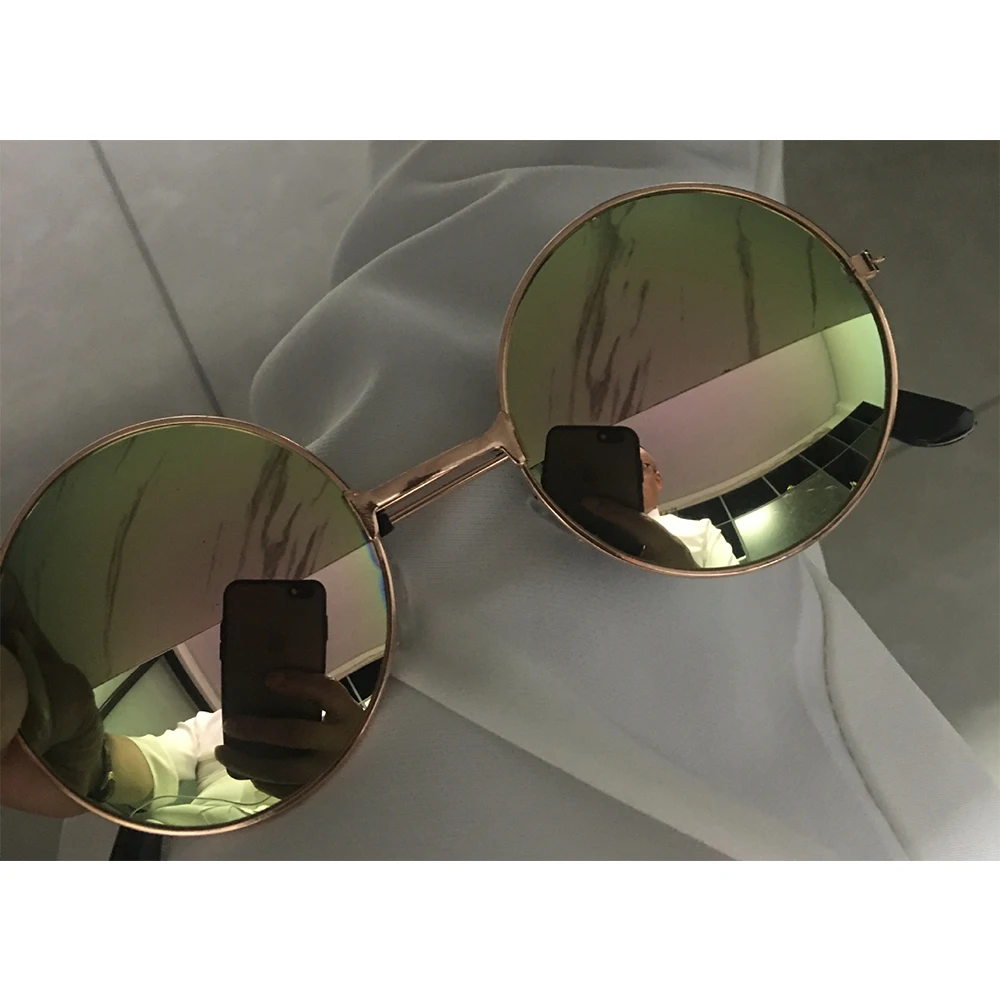 Retro Round Classic Mirrored Lens Sunglasses - zeroUV