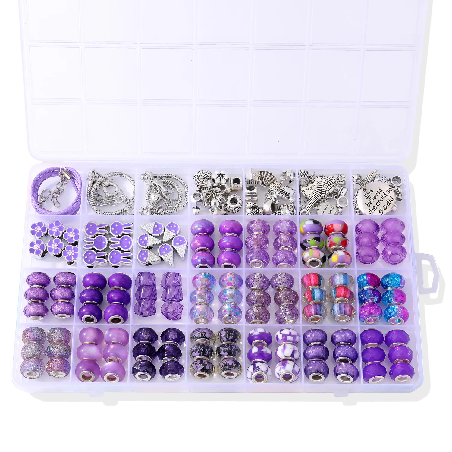 DIY Bracelets Kit Acrylic Alloy Beads For Jewelry Making Accessories Large Hole Charms Bracelet Necklace Beads Set Birthday Gift