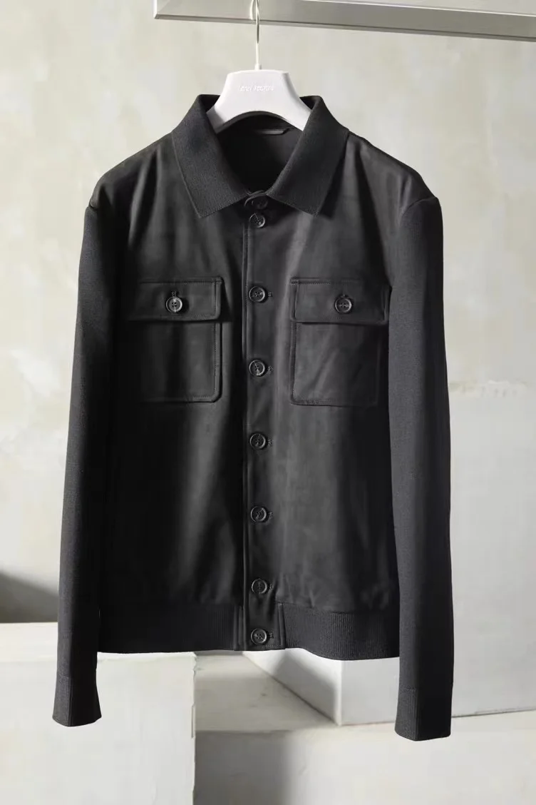Chaqueta de trabajo de gamuza Zz resistente al viento y cálida de la serie otoño e invierno con solapa de doble bolsillo para hombre