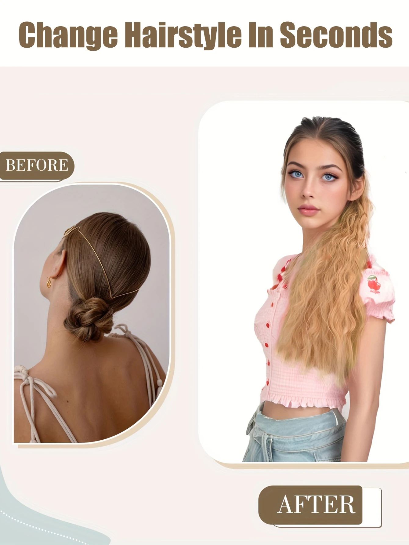 Synthetic Curly Ponytail Hair Extensions for Daily Party Use