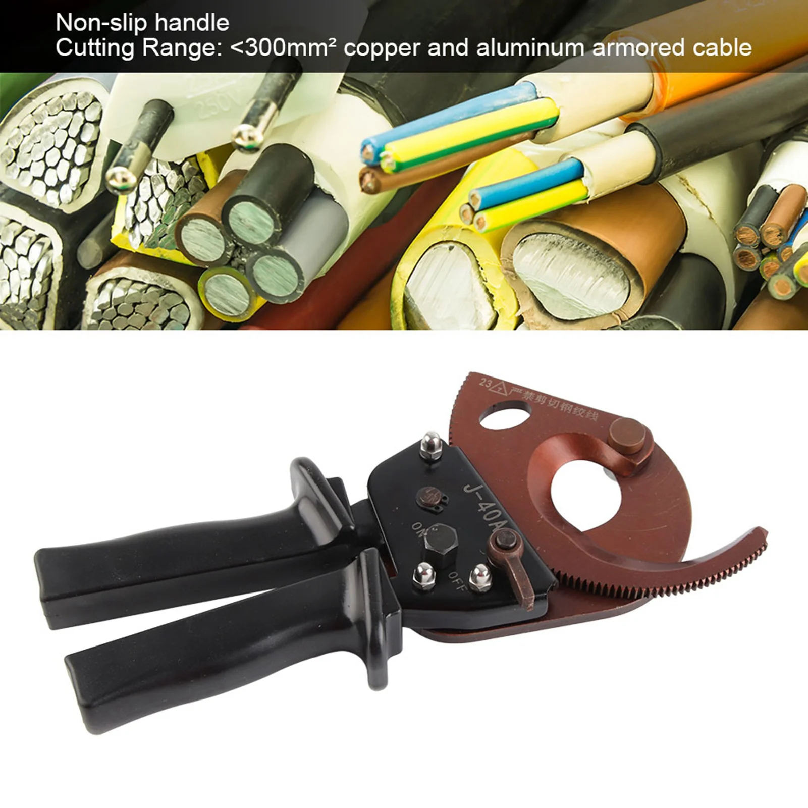 Cable Cutting Scissors Ratchet Scissors J40A 300mm² Ratchet Industrial Grade Cable Scissors Hardware Hand Operated Cutting Tool 2