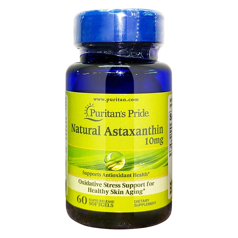 NaturalAstaxanthin10mg60SoftgelesSupportsAntioxidantHealthFree