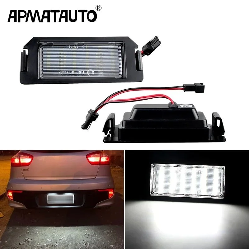 2Pcs CANbus NO Error LED Number License plate light White For Kia