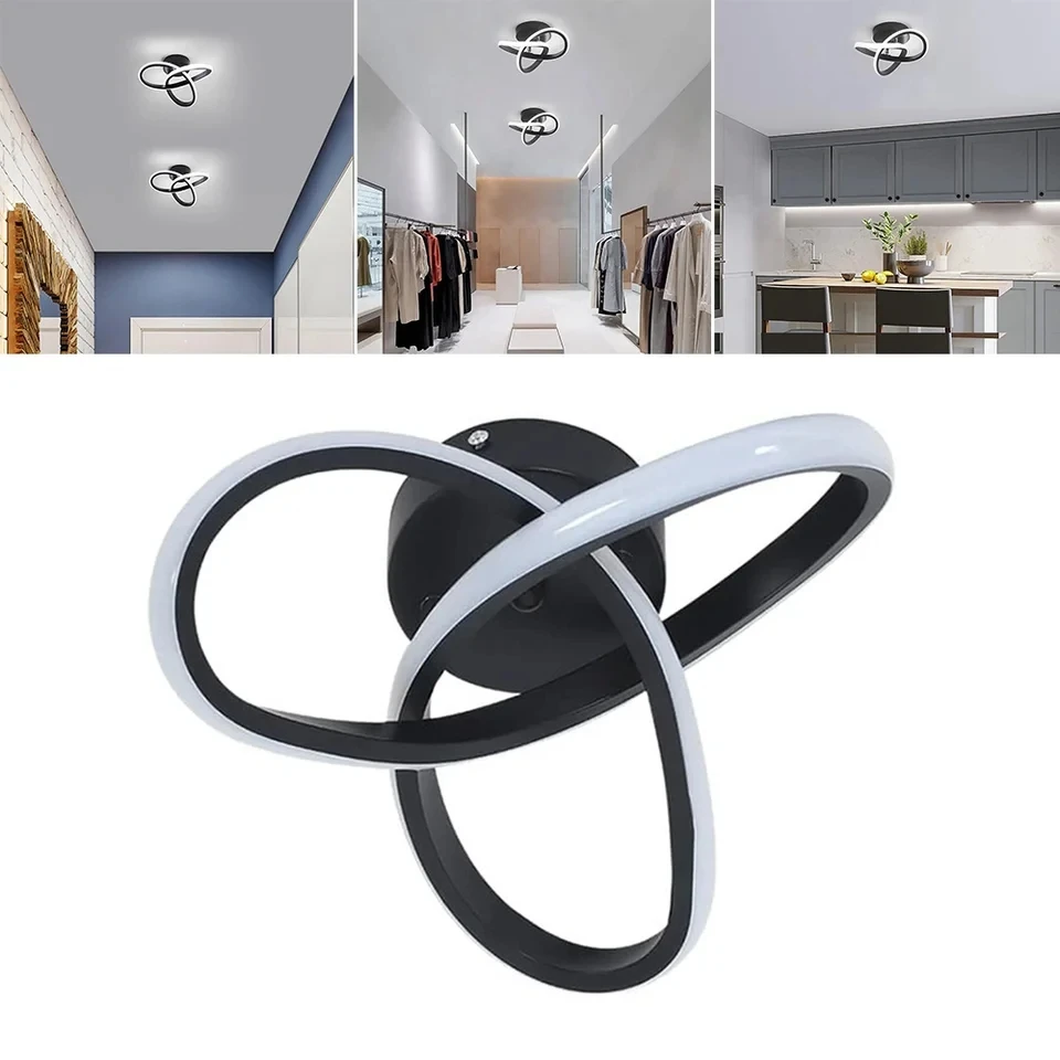 Modern LED ceiling lights for bedrooms, living rooms, corridors, ceiling lights in black and white, AC 85-265V home lighting