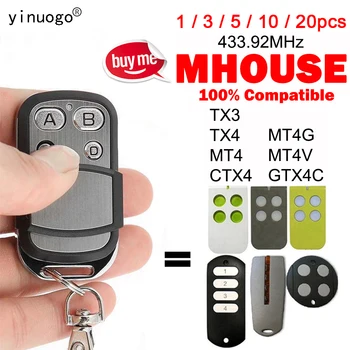 MHOUSE 원격 제어 게이트, 차고 문 원격 제어, MHOUSE TX4 TX3 GTX4 GTX4C, 433.92MHz MOOVO MT4 MT4G MT4V 와 호환