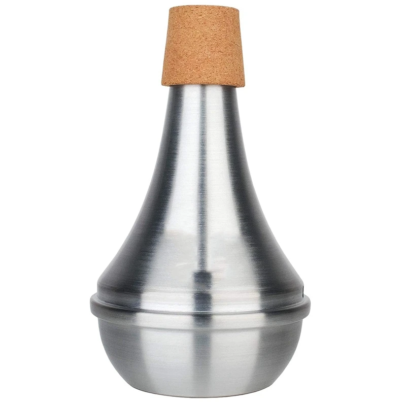 Tromba In Lega Di Alluminio Mute Mute Anti-Disturbo Mute Cork Edge Protection (80%-90% Riduzione Del Suono) 14.6X9.1Cm