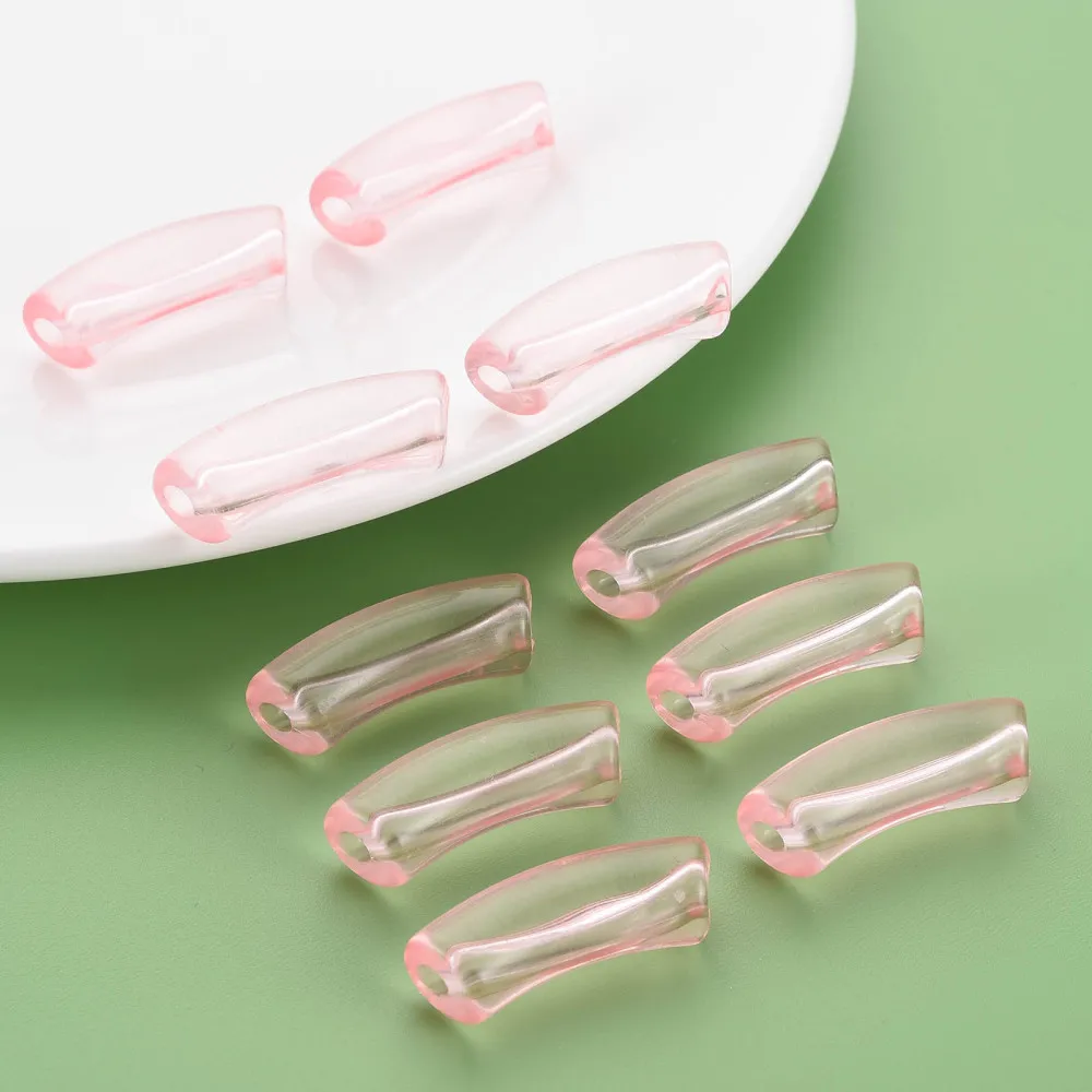 36mm Transparent Tube Beads Fit Bangle Bracelet Chunky Curved Acrylic Spacer Beads for Summer Fashion Jewelry Making 148pcs/500g