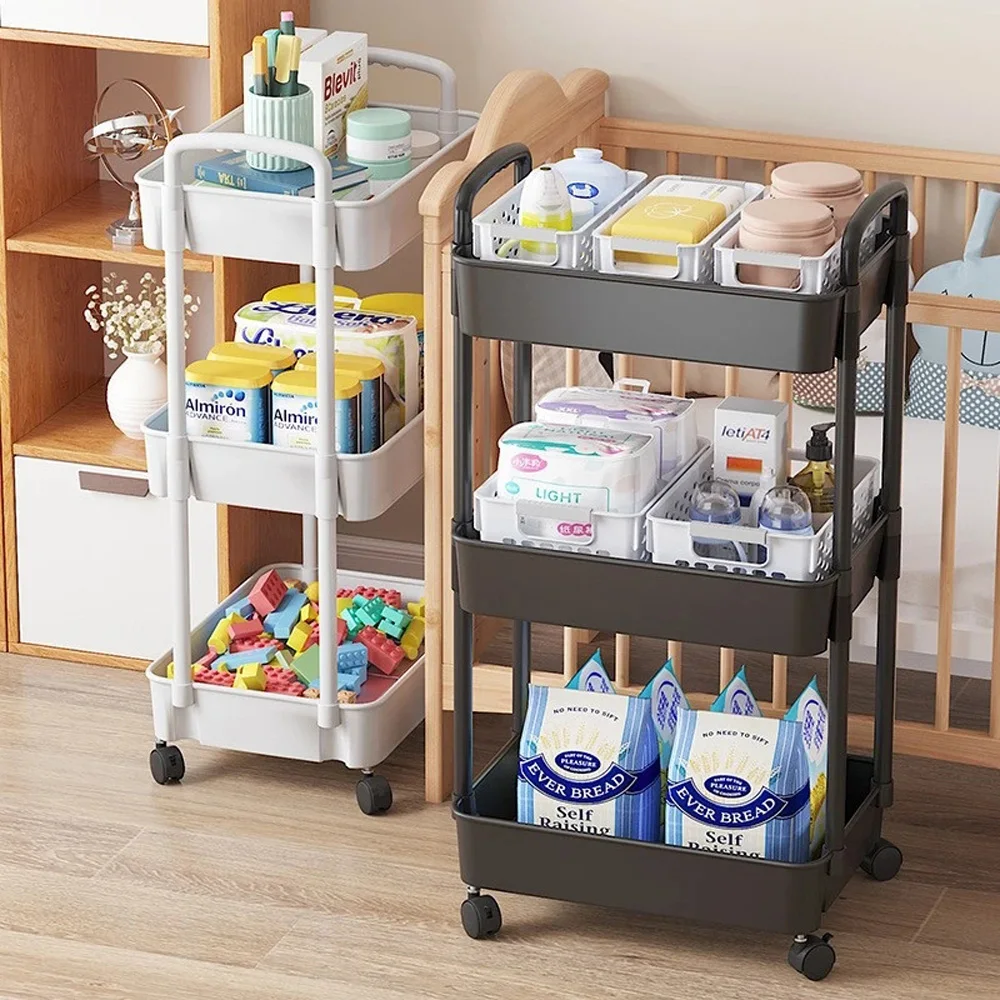 Mobile Storage Rack Trolley Multi Storey With Wheels Home Accessories