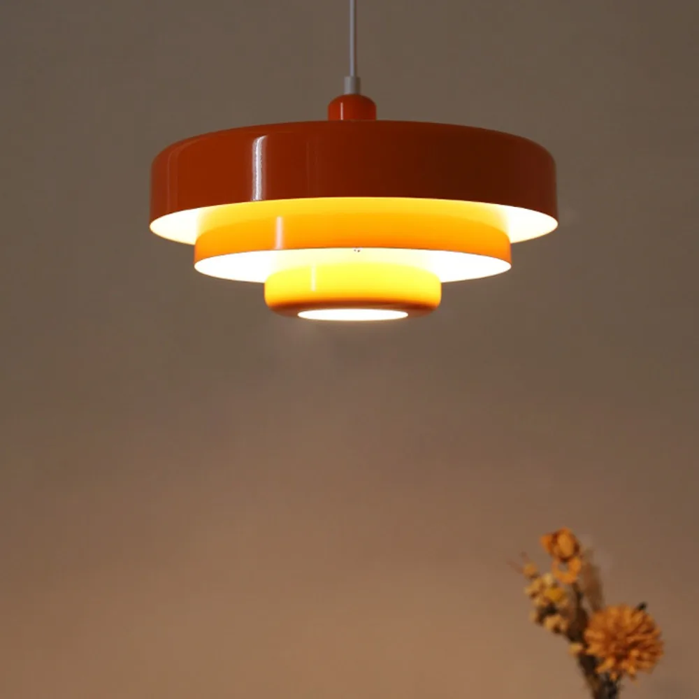 

Medieval Retro Orange Pendant Lamp Dining Room Restaurant Home Decor LED Ceiling Chandelier Lighting for Cafe Bar Hanging Lights