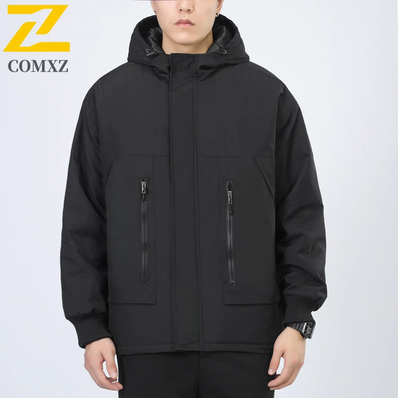 EiAO Jacket Men's Thermal Graphene  Windproof Waterproof Winter Coat with Fleece Lining for Mountaineering Camping Ice Fishing