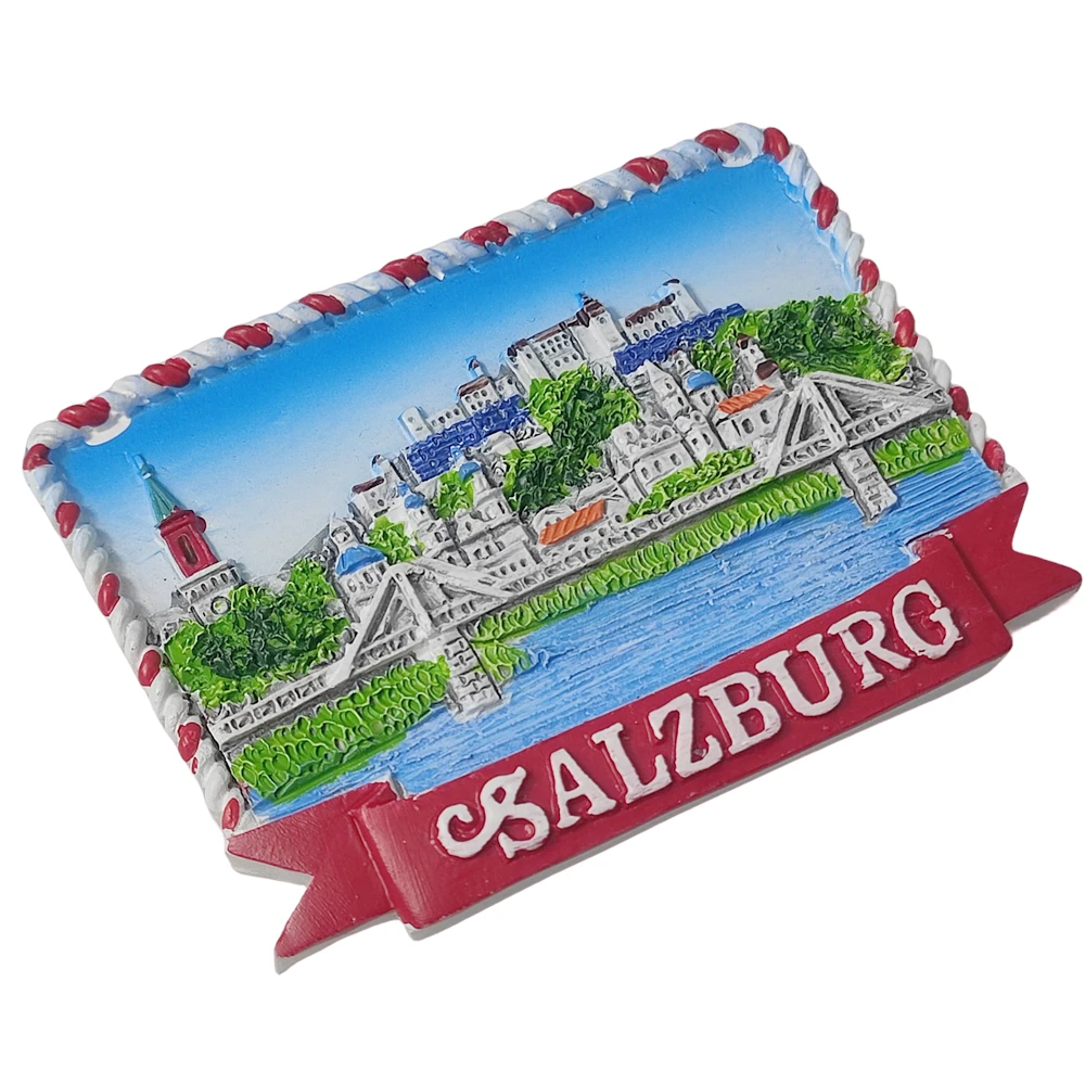 Salzburg Austria 3D Fridge Magnet Souvenir Gift,Resin Handmade Salzburg Refrigerator Magnet Home Decoration Collection
