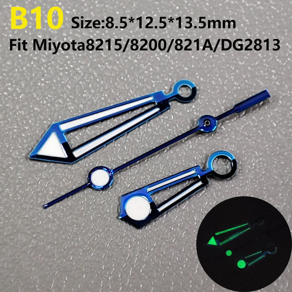 Miyota 8215 hands green luminous pointer suitable for miyota8215 8200 821A DG2813 movement Watch pointer watch parts