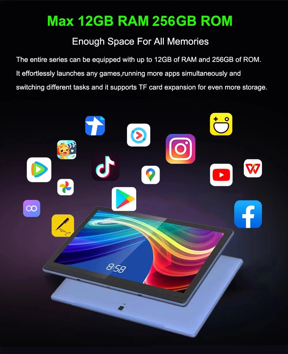 Large Screen 14.1" Tablets Android 12 MTK6797 Deca-Core 12+256GB 14 inch 1920*1080 IPS  10000mAh Battery Music Sheet Study PAD 6