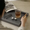 Luxury Hixton Leather Storage Slub Handle Tray Cosmetic Aromatherapy Shelf Tray Living Room Desktop House Decorative Pieces 4