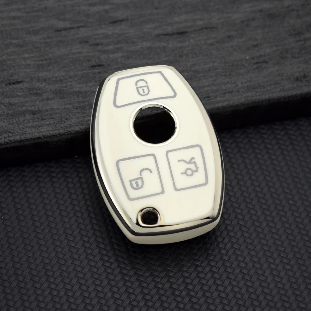 Deluxe Soft TPU Car Key Cover with Keychain Attachment