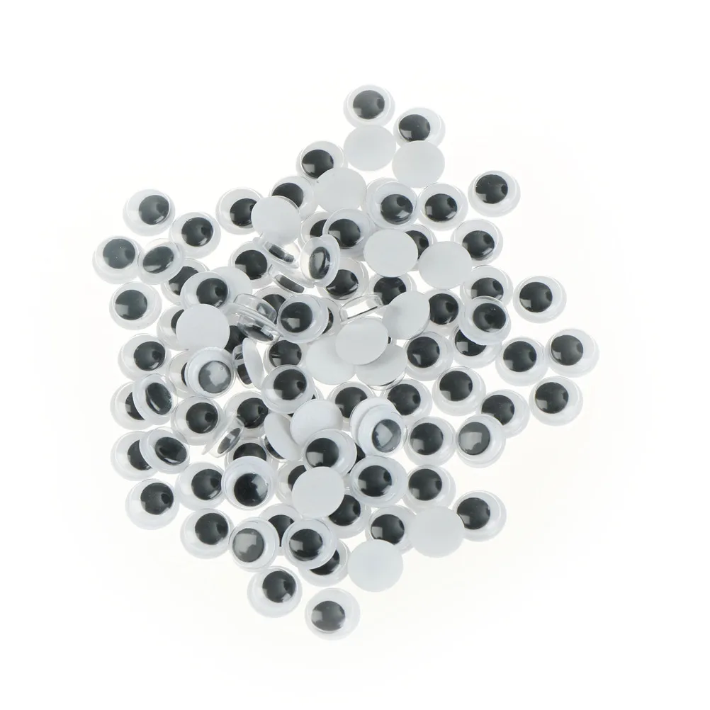 100pcs/lot 6-15mm DIY Not Self-adhesive Eyes For Dolls Googly Wiggly Eyeballs 6mm 8mm 10mm 12mm 15mm Doll Eyes Googly Doll Eyes Plastic Toy Eyes