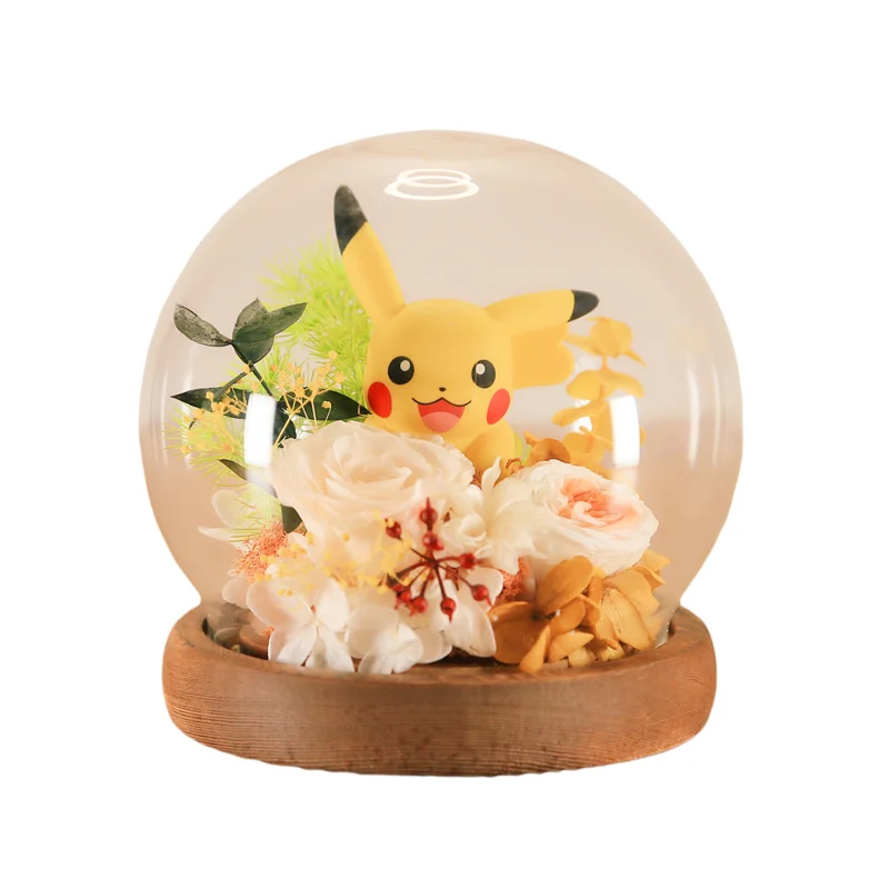 ポケモン,ピカチュウ,フレッシュフラワーフィギュア,ガラス