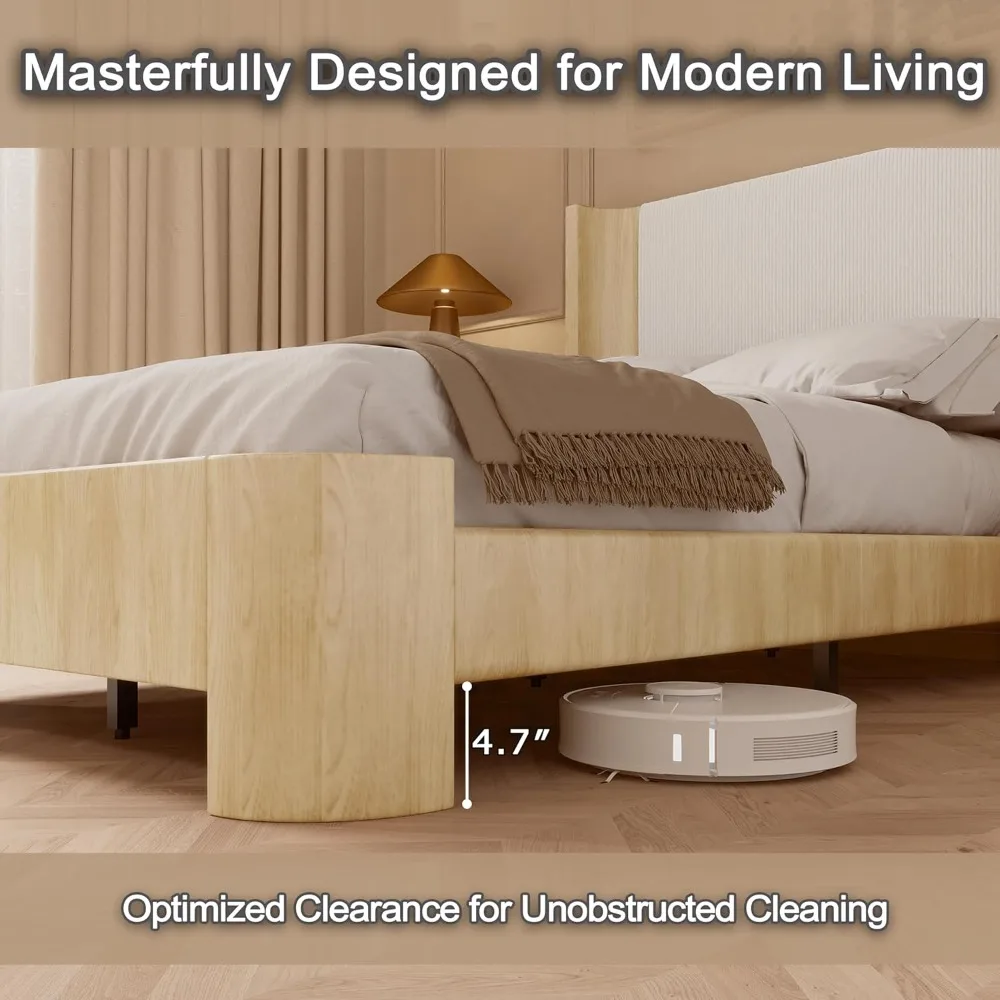 King Wingback LED Bed 6