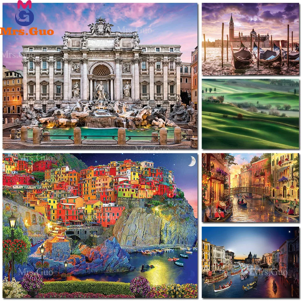 Diy Diamond Painting Full New 5d VENICE Italy Seaside Beaded Diamond Embroidery Landmarks New Arrival Mosaic Landscape Wall Art