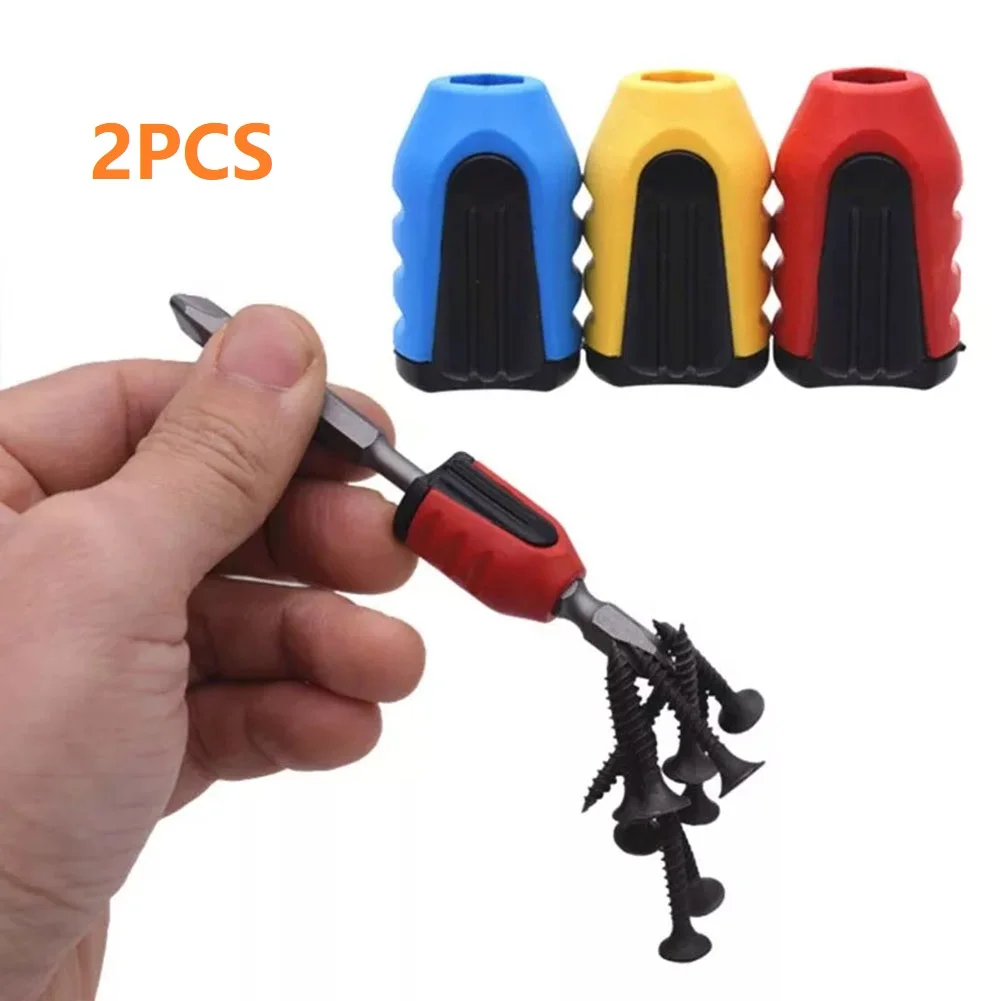 

2PCS Screwdriver Bit Magnetic Ring 1/4'' Shank Screwdriver Bit Head 2 In 1 Magnetizer Demagnetizer For Electric Screw Bit