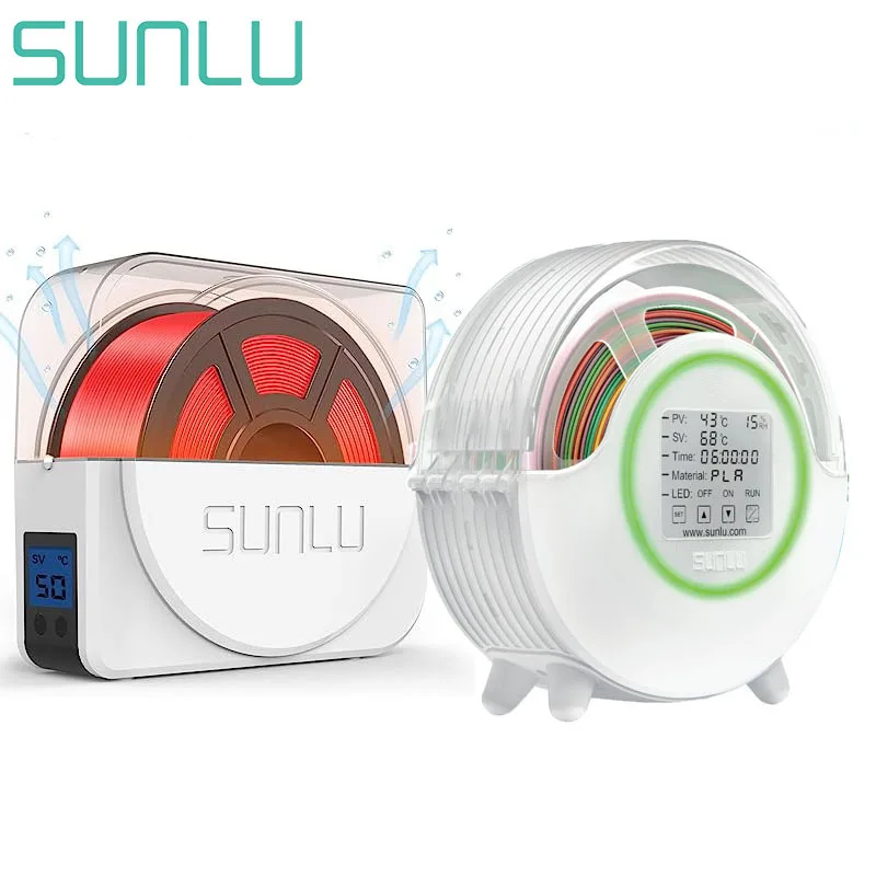 SUNLU Filament Dryer Box for 3D Printer Filament, Keep Filament Dry During  3D Printing, Filament Holder, Storage Box, Black