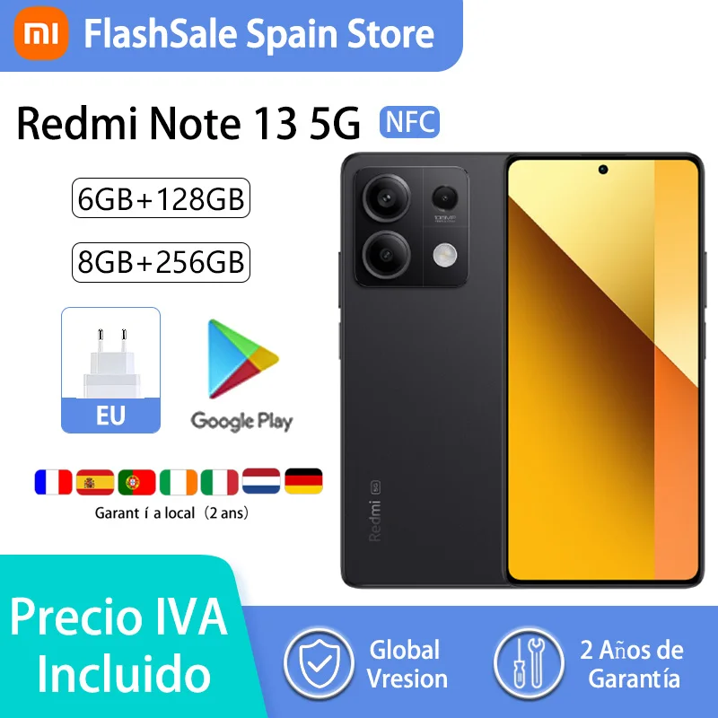 Xiaomi Redmi Note 13 5G Smartphone Nfc Mediatek Dimensity 6080 120Hz 108Mp Fotocamera 33W Ricarica 5000Mah Garanzia Locale Versione Globale