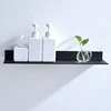 ABWP-2X Floating Wall Shelf Black For Kitchen Bathroom Storage Rack Mirror Metal Shower Corner Shelves Organizer B 1