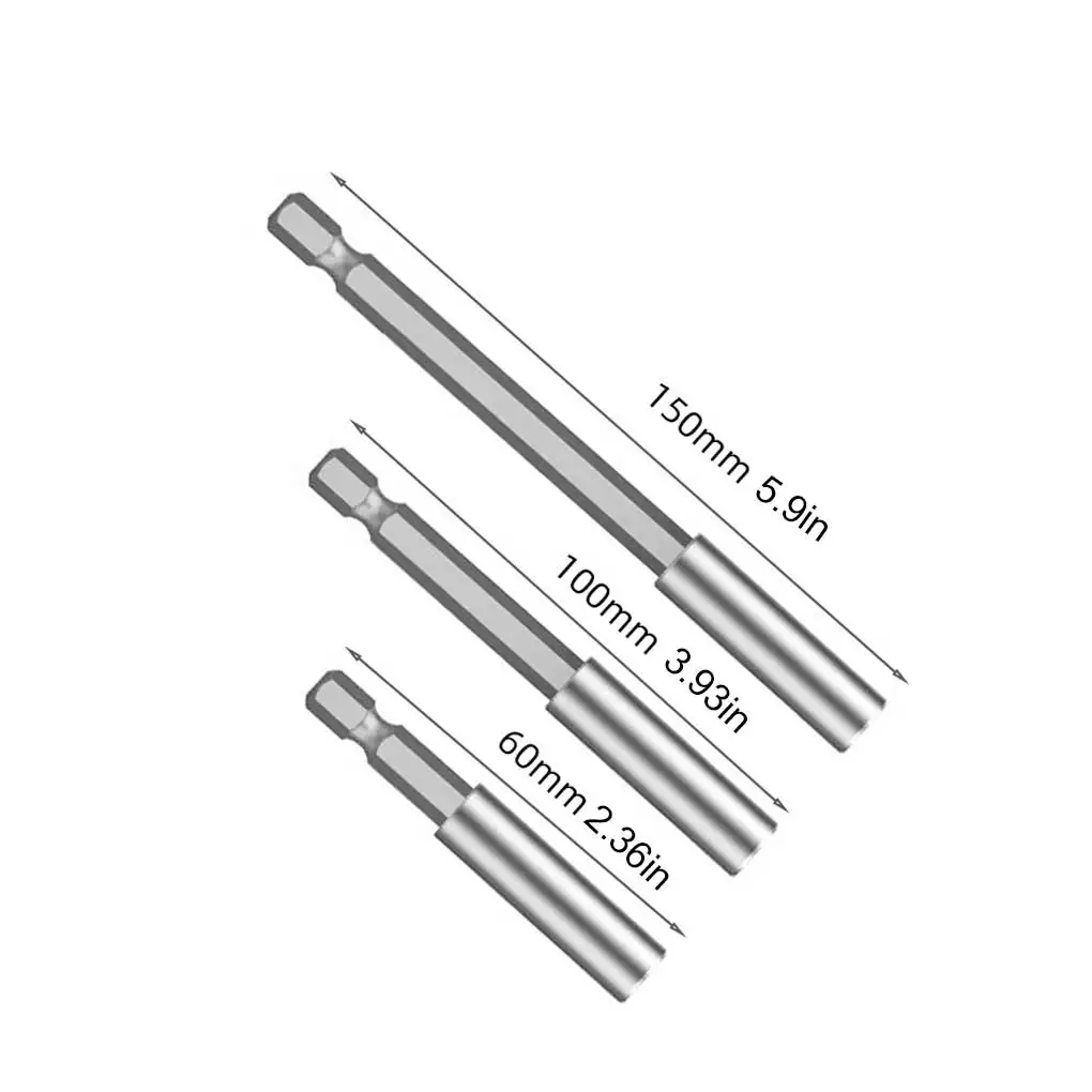 3pc 75/100/150mm Hexagonal Handle Extension Connecting Rod 1/4 Quick Change Extension Rod Batch Head Joint Tool Accessories
