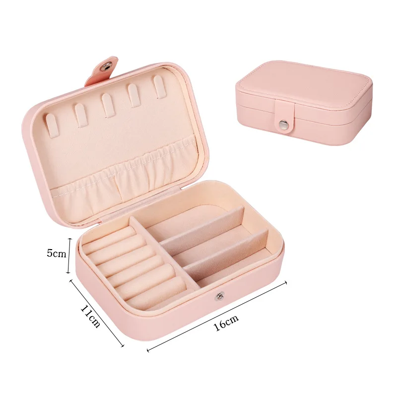 Jewelry Box PU Leather Jewellery Storage Earring Boxes Packaging Storage Display Case Organizer for Home Travel Girl Gift