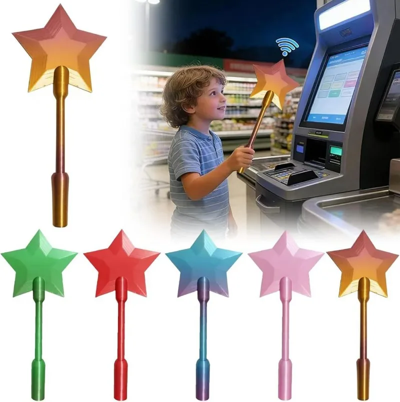 3D 프린팅 마법 지팡이 카드 홀더, 탭 투 페이 NFC 호환, 가볍고 휴대하기 좋은 37cm 크레딧/디버트 카드용, 데일리 사용, 귀여운 선물