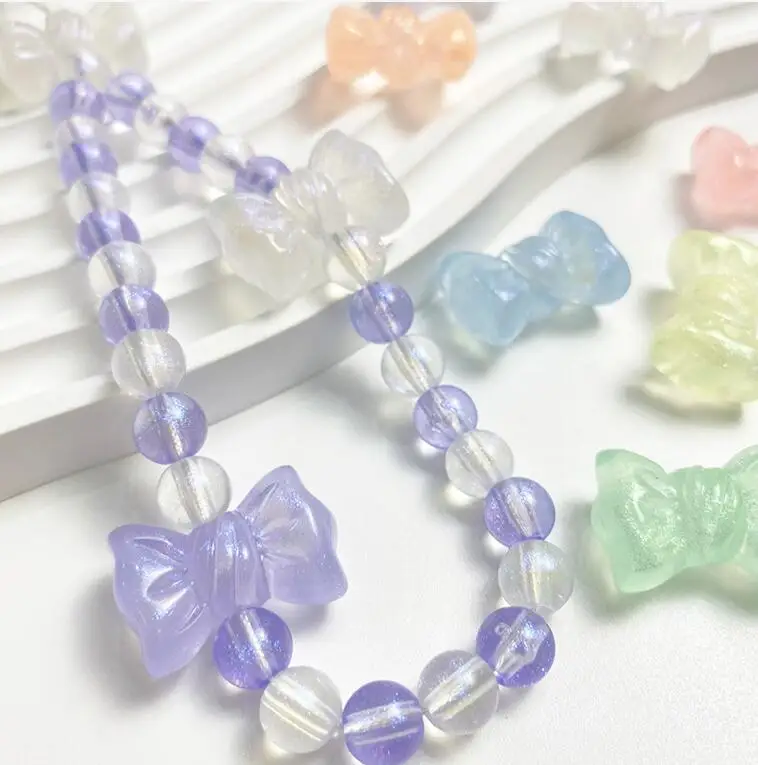 Lilac Bow Phone Beads