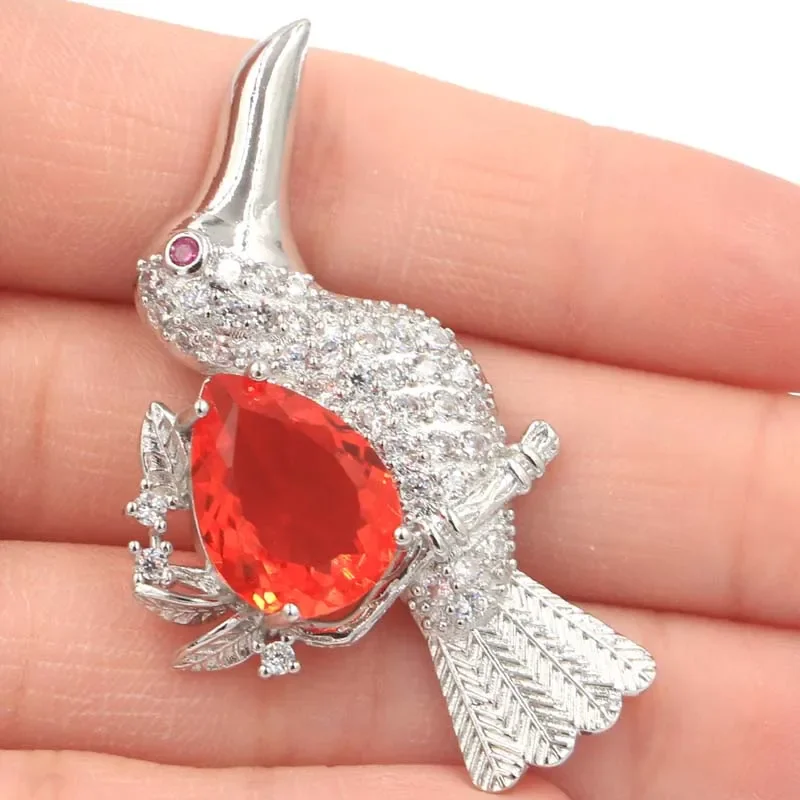 9g Real Customized 925 Solid Sterling Silver  PENDANT Bird Shape Orange Spessartine Fire Rainbow Violet Topaz Rhodolite Garnet C 23 скейтборд xbhpin rainbow bird