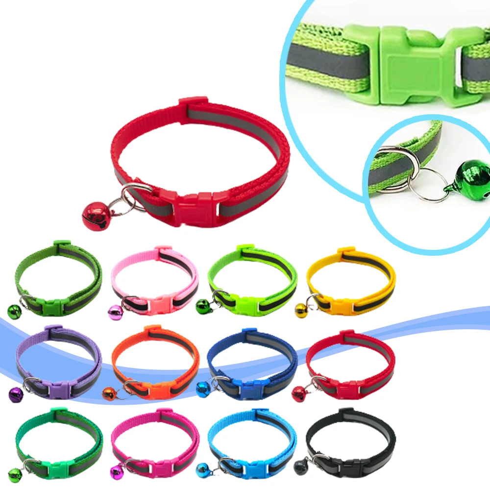 

Оптовые ошейники для кошек, ошейник с колокольчиком, регулируемое ожерелье, ошейник для кошек и щенков, безопасный ошейник для кошек и собак