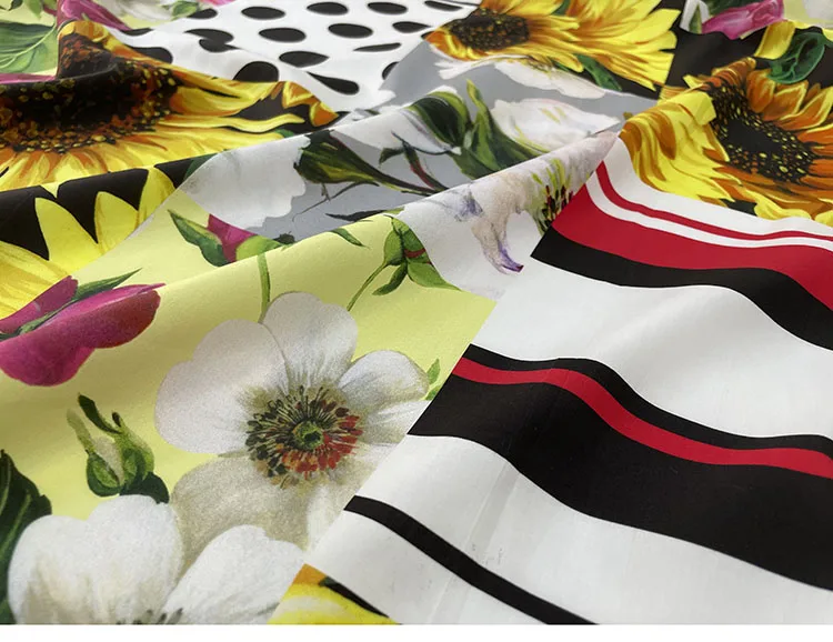 Italian Luxury Brand Printed Natural 100% Cotton Poplin Fabric DIY Fashion Shirt Children's Clothing Fabrics Cloth for Dress
